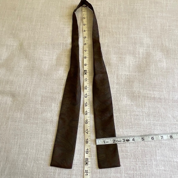 Roots Handmade Paisley Geometric Print  Silk Skinny Scarf Unisex Made in England - Picture 4 of 10